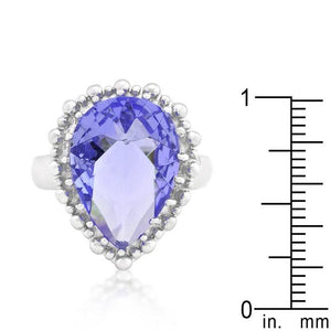 Solitaire Light Purple Cocktail Ring