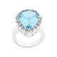 Solitaire Blue Topaz Cocktail Ring