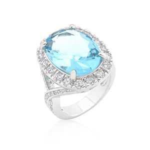 Oval Blue Topaz Cocktail Ring