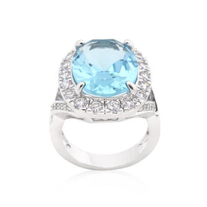 Oval Blue Topaz Cocktail Ring