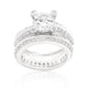 Cubic Zirconia Round Cut Pave Ring Set