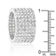 Rhodium Plated Finishd Wide Pave Cubic Zirconia Ring