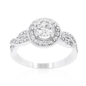 Round Cut Halo Engagement Ring