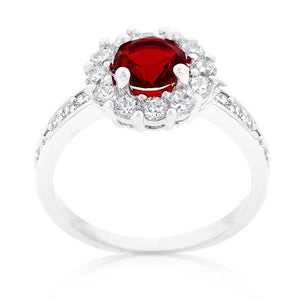 Garnet Halo Engagement Ring