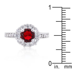 Garnet Halo Engagement Ring