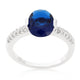 Blue Oval Cubic Zirconia Engagement Ring