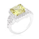 Halo Style Princess Cut Peridot Cocktail Ring