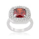 Micropave Red Bridal Cocktail Ring