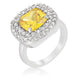 Micropave Yellow Bridal Cocktail Ring