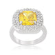 Micropave Yellow Bridal Cocktail Ring