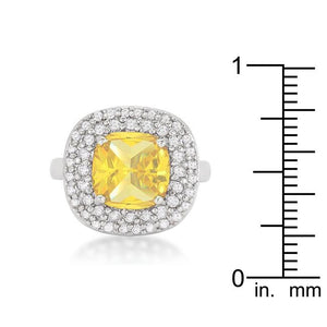 Micropave Yellow Bridal Cocktail Ring