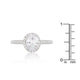 Oval-Cut Floating Halo Cubic Zirconia Engagement Ring