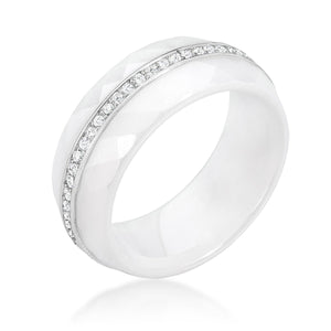 Ceramic Band Ring - White