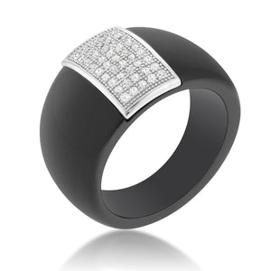 Black Ceramic Cocktail Ring