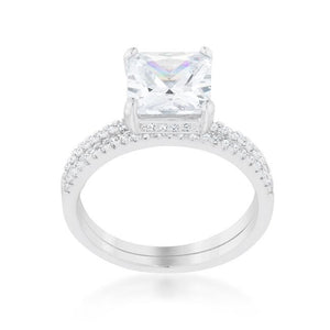 Princess Solitaire Wedding Set Ring