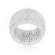 Wide Pave Cubic Zirconia Silvertone Band Ring