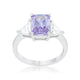 Classic Lavender White Gold Rhodium Engagement Ring