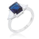 Classic Sapphire Rhodium Engagement Ring