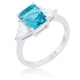 Classic Blue Topaz Rhodium Engagement Ring