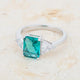 Classic Aqua Rhodium Engagement Ring