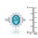 Chrisalee 3ct Aqua CZ Rhodium Classic Ring