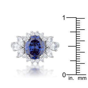 Krizia 4.2ct Tanzanite CZ Rhodium Classic Ring