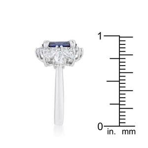 Krizia 4.2ct Tanzanite CZ Rhodium Classic Ring