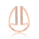 Jena 0.2ct CZ Rose Gold Delicate Parallel Ring