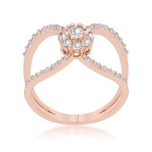 Joyce 0.4ct CZ Rose Gold Delicate Floral Wrap Ring