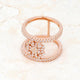 Lauren 0.4ct CZ Rose Gold Delicate Clover Wrap Ring