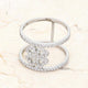 Lauren 0.4ct CZ Rhodium Delicate Clover Wrap Ring