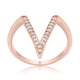 Michelle 0.2ct CZ Rose Gold Delicate V-Shape Ring