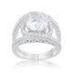 Marcie 3ct CZ Rhodium Contemporary Ring