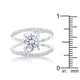 Girana 3ct Clear CZ Rhodium Contemporary Ring