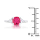 Shonda 1.8ct Fuchsia CZ Rhodium Cushion Classic Statement Ring