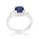 Shonda 1.8ct Sapphire CZ Rhodium Cushion Classic Statement Ring