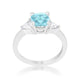 Shonda 1.8ct Blue Topaz CZ Rhodium Cushion Classic Statement Ring