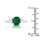 Shonda 1.8ct Emerald CZ Rhodium Cushion Classic Statement Ring