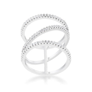 Shauna 0.4ct CZ Rhodium Wide Contemporary Ring