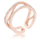 Marina 0.5ct CZ Rose Gold Abstract Cuff Ring