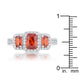 Rita 2.3ct Garnet CZ Rhodium Classic Trio Ring