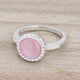 Patricia 0.3ct CZ Pink Cats Eye Rhodium Classic Ring