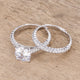 2.1Ct Rhodium Plated Baroque Style Wedding Set