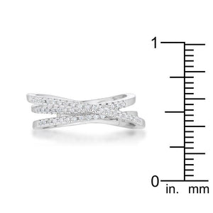 Laurie 0.2ct CZ Rhodium Contemporary Trio Band Ring