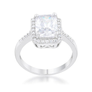 Ariana 2.95ct CZ Rhodium Classic Ring