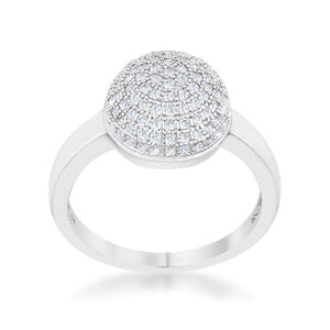 Brie 0.6ct CZ Rhodium Contemporary Sphere Ring