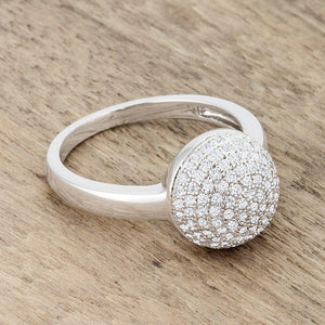 Brie 0.6ct CZ Rhodium Contemporary Sphere Ring