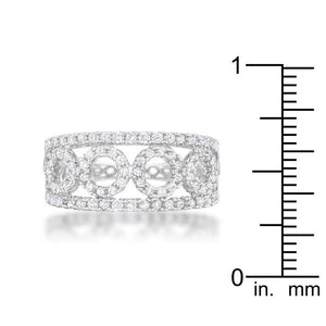 Rina 0.5ct CZ Rhodium Contemporary Band Ring