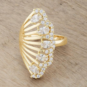 Natalie 2.15ct CZ 14k Gold Contemporary Cocktail Ring