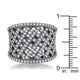 Brin 1.4ct CZ Hematite Wide Woven Style Ring